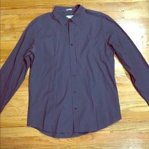 Calvin Klein blue button down long sleeve shirt
